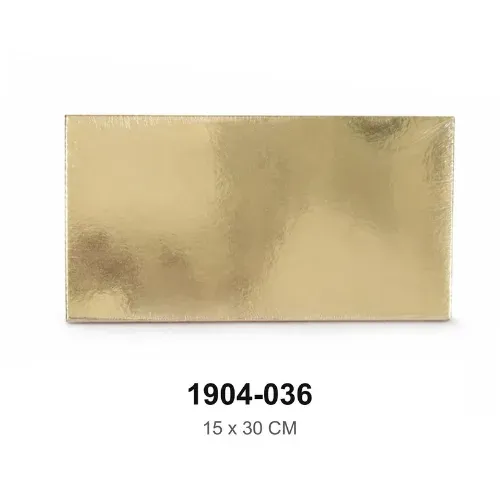 قاعدة كيك ذهبية مستطيلة 15×30 سم