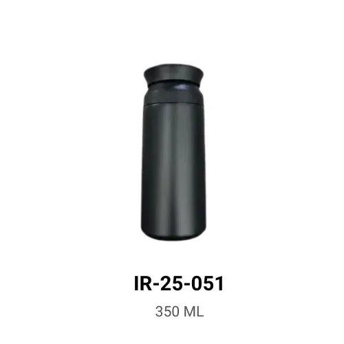 Black Flask-Shape Steel Mug 350 ml